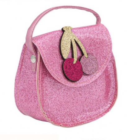 Mini gențuță pentru fetițe, Design Cireșe, Roz glitter [1]