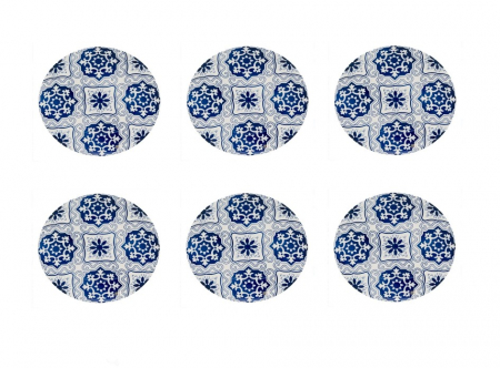 Farfurii - Set 6 farfurii albastre pentru servire din portelan