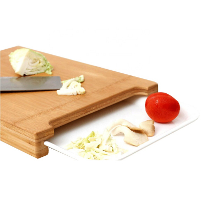 Tocator din bambus cu tava din portelan [4]