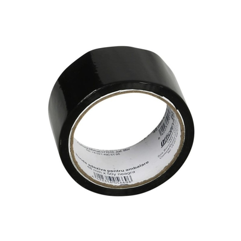 Bandă adezivă Office Cover pentru ambalare, 48 mm x 50 yarzi, neagră [1]