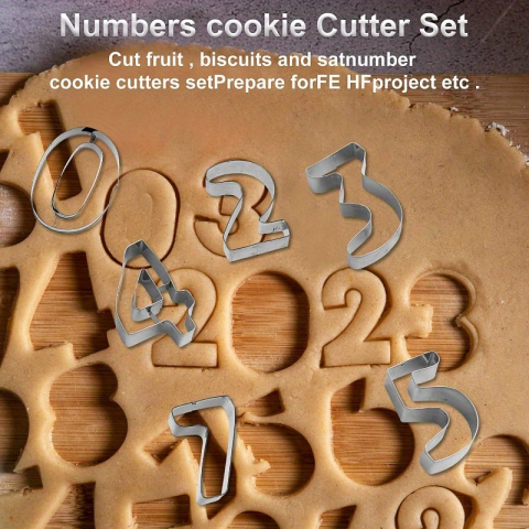 Set 9 forme decupatoare pentru biscuiti,cifre de de la 0-9 ,metal [5]
