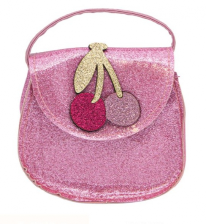 Mini gențuță pentru fetițe, Design Cireșe, Roz glitter [2]