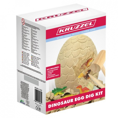 Set de excavare Ou Gigant de dinozaur cu 12 figurine si ustensile din lemn, +6 ani [11]