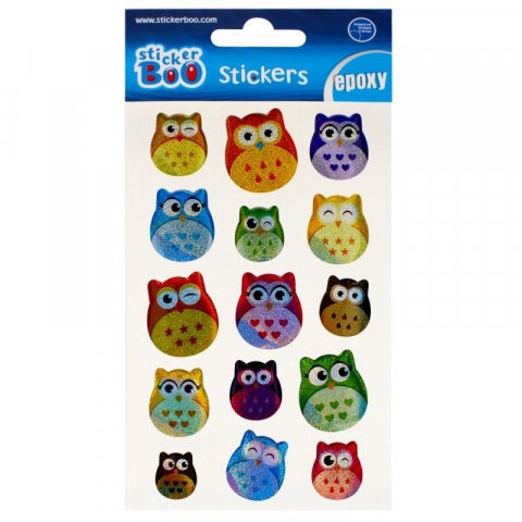 Produse art & craft-Lucru manual - Abtibilduri bufnite pentru copii,dimensiuni diferite,15 bucati/set