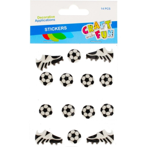 Hârtie și tehnici pe hârtie - Abtibilduri din spuma tematica fotbal, 2.5-4 cm, set 14 bucati