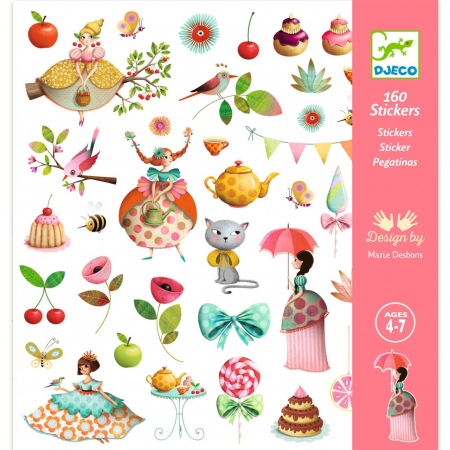 Produse art & craft-Lucru manual - Abtibilduri Djeco La un ceai cu dichis