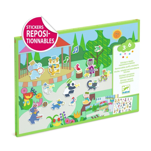 Produse art & craft-Lucru manual - Abtibilduri repozitionabile Parada muzicala, Djeco