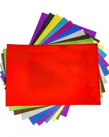 Hartie creatie - Carton multicolor cu sclipici pentru activitati crafts