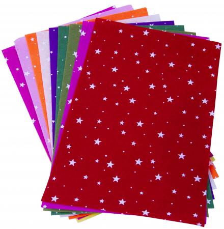 Hartie creatie - Set 10 coli cu stelute pentru activitati crafts