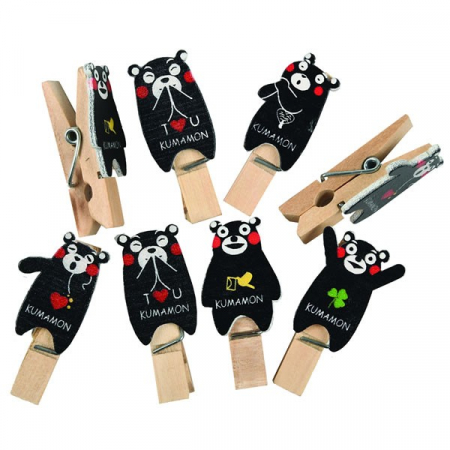 Produse art & craft-Lucru manual - Set 8 carlige din lemn cu ursulet
