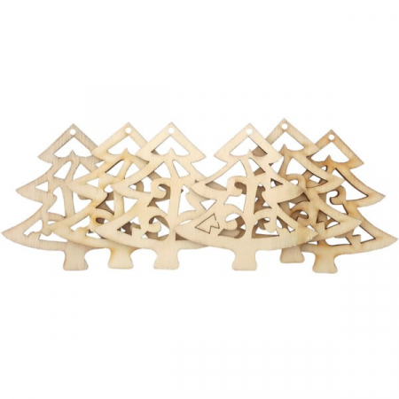 Produse art & craft-Lucru manual - Accesorii pentru activitati crafts lemn decupat,bradut,6 bucati/set