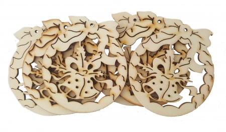 Produse art & craft-Lucru manual - Accesorii pentru activitati crafts lemn decupat,glob cu clopotei,6 bucati/set