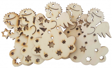 Accesorii art&craft lemn - Ingeras din lemn pentru activitati crafts