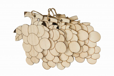 Produse art & craft-Lucru manual - Set Pirogravura Lemn Strugure - 5 Piese pentru Artiștii Creativi!