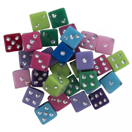 Produse art & craft-Lucru manual - Zaruri colorate din plastic pentru activitati crafts