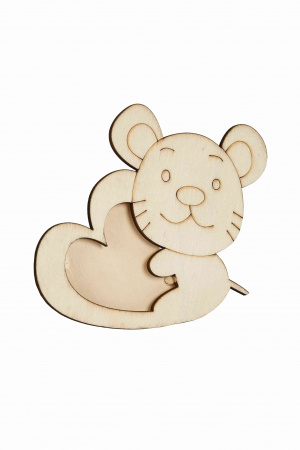 Produse art & craft-Lucru manual - Rama foto lemn ursulet pentru activitati crafts