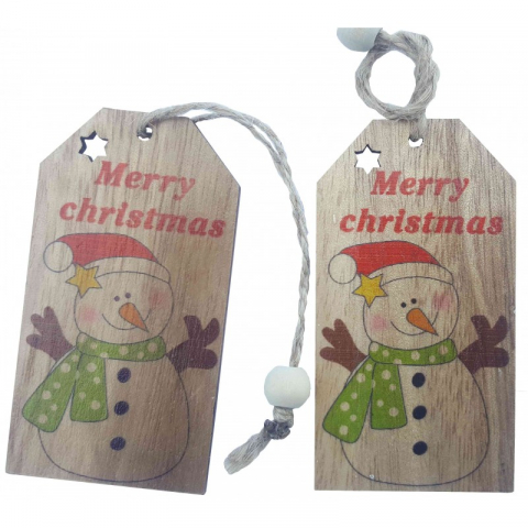 Produse art & craft-Lucru manual - Accesorii creatie cu sfoara om de zapada,lemn,2 bucati/set
