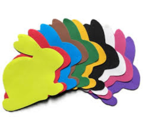 Produse art & craft-Lucru manual - Accesorii creatie hartie gumata,iepuras,14x15,grosime 1mm,12 bucati/set