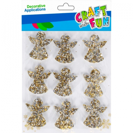 Hartie creatie - Accesorii creatie ingeri aurii din hartie gumata autoadeziva,9 bucati/set