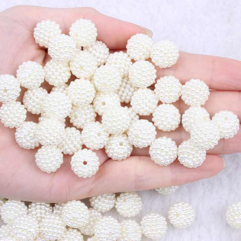 Accesorii creatie perle cu diametru 10 mm, alb ,50 bucati/set [1]