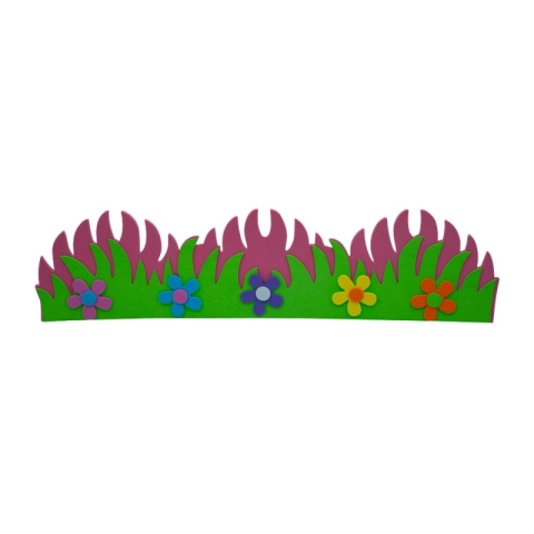 Produse art & craft-Lucru manual - Accesorii decorative – hartie gumata iarba cu flori, 3 mm, 50 cm,diverse culori