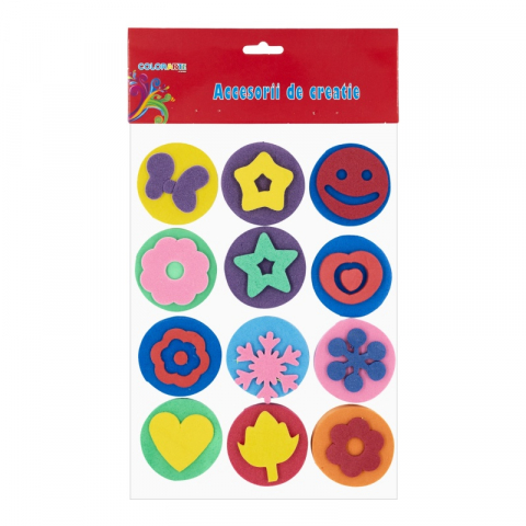 Produse art & craft-Lucru manual - Accesorii hartie gumata autoadeziva tip stampila cu diverse forme,12 bucati/set