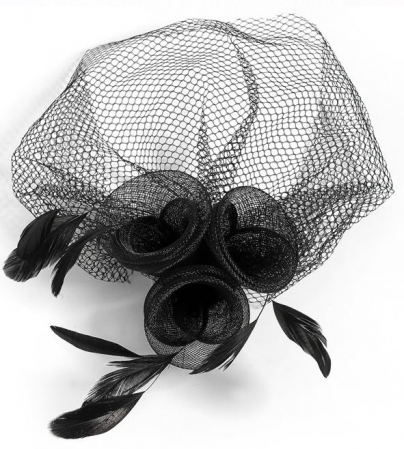Articole Halloween - Accesoriu par cu 3 trandafiri si voal