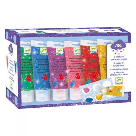 Papetarie & Birotica - Acuarele cu sclipici pentru pictat cu mana, Djeco
