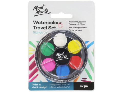 Acuarele - Acuarele pentru calatorii Mont Marte, 18 culori/set