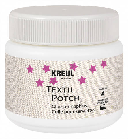 Produse art & craft-Lucru manual - Adeziv și Lac KREUL Potch pentru Tehnica Șervețelului pe Textile – 150 ml