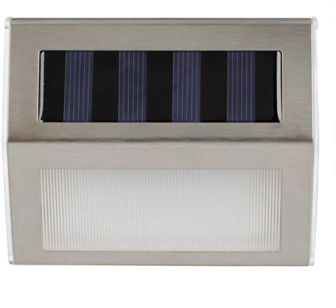 Aplica solara de perete argintie, 2 LED-uri lumina alba, 10x2.3x8.3 cm [2]