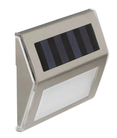 Felinare, stalpi si lampi solare - Aplica solara de perete argintie, 2 LED-uri lumina alba, 10x2.3x8.3 cm