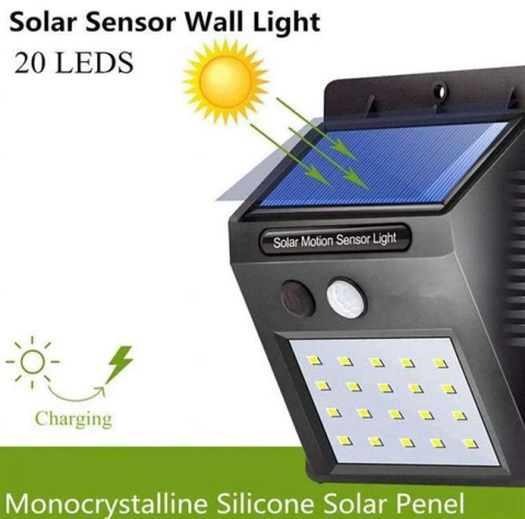 Aplica solara proiector LED cu senzor de miscare, 3 functii, 10x12x5 cm [3]