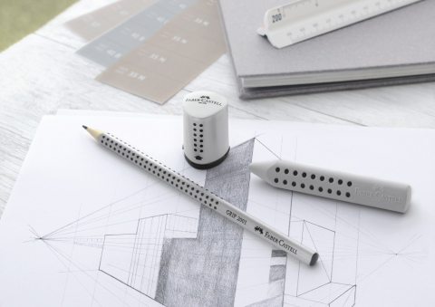 Ascuțitoare Faber-Castell Grip 2001 gri, cu container, mini [1]