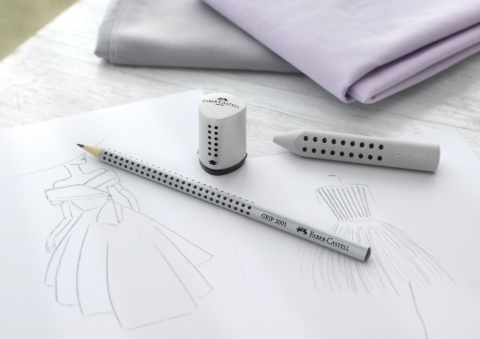 Ascuțitoare Faber-Castell Grip 2001 gri, cu container, mini [2]