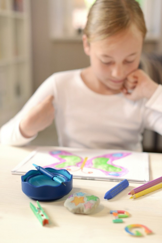 Ascuțitoare triplă Faber-Castell Grip 2001 gri, cu container [3]