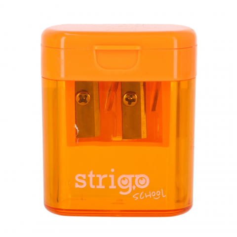 Ascuțitoare Strigo cu 2 orificii, capac și recipient – culori diverse [2]