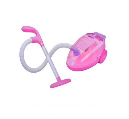 Jocuri si articole copii - Aspirator interactiv roz pentru copii cu lumini  si sunet