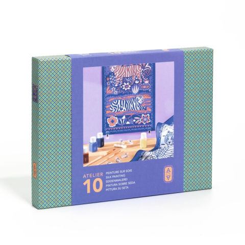 Jocuri si Jucarii Educative - Atelier creativ 10 pentru adulti Pictura pe matase, Djeco