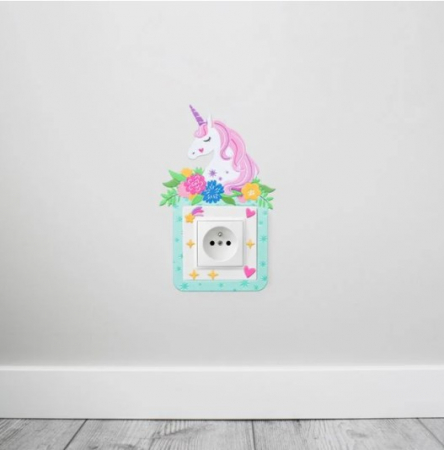 Autocolant decorativ pentru priză, Design Unicorn [1]
