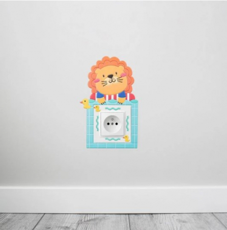Autocolant decorativ pentru priză/comutator, Design Leu [1]