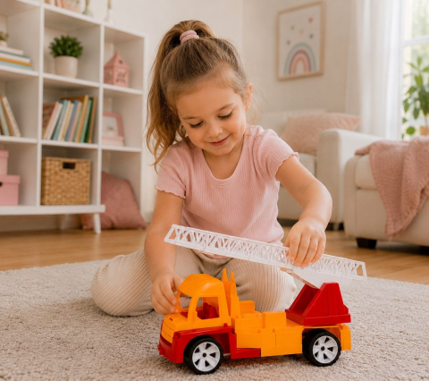 AUTOSPECIALA POMPIERI CU SCARA ROSU PORTOCALIU 46CM [4]