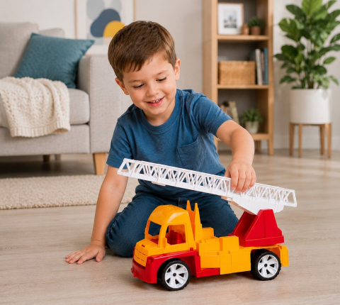 AUTOSPECIALA POMPIERI CU SCARA ROSU PORTOCALIU 46CM [3]