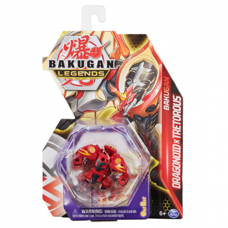 Jocuri si articole copii - Bakugan S5 Bila Clasică Dragonoid Tretorous Roșu 