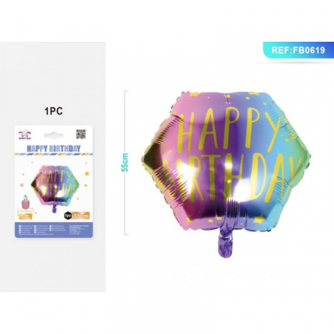 Articole pentru Petrecere - Balon din Folie PartyGo Happy Birthday, 40cm, Colorat
