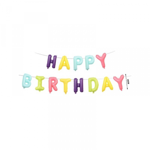 Articole pentru Petrecere - Set 13 Baloane din Folie PartyGo Happy Birthday, 40cm, Mix Color