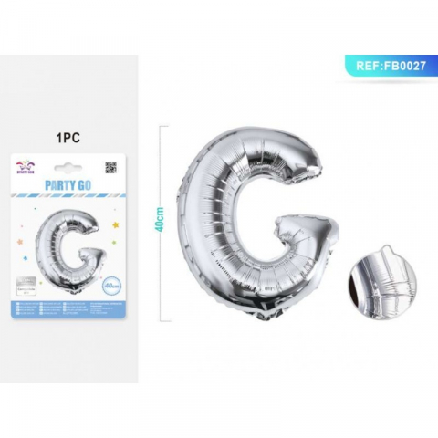 Articole pentru Petrecere - Balon din Folie PartyGo Litera G, 40cm, Argintiu