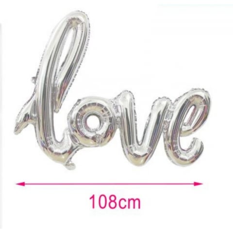 Articole pentru Petrecere - Balon din Folie PartyGo Love, 108cm, Argintiu - Accesoriul de Decor Ideal pentru Ocazii Speciale |