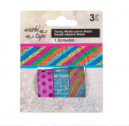 Banda adeziva glitter pentru activitati crafts si decorare [1]