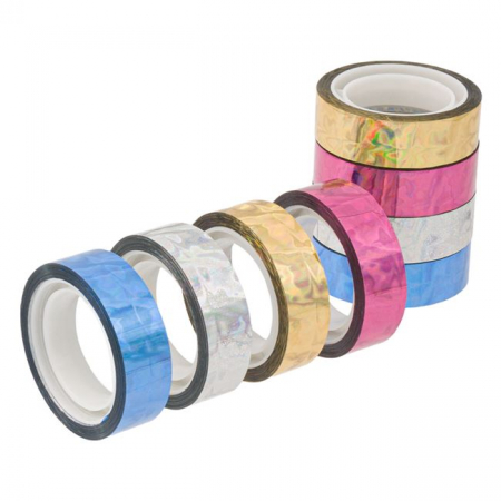 Produse art & craft-Lucru manual - Banda adeziva holografica pentru decorare-8 bucati